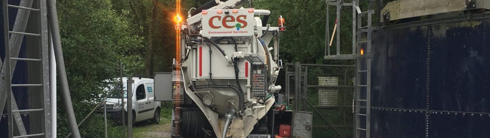 image of CES Truck emptying an industrial Tank