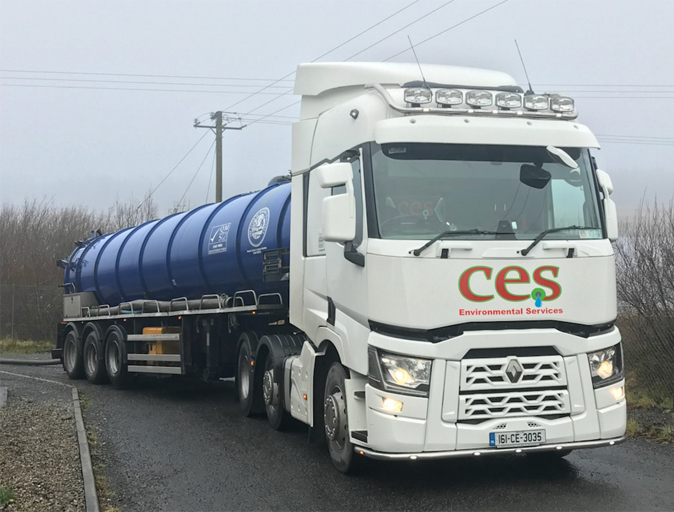 Artic truck for Bulk Waste water Haulage by ces environmental services in Clare Limerick & Galway