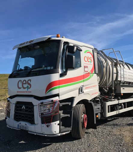 Image of CES Environmental Services Vacuum Tanker at work
