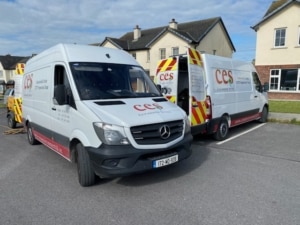 Home Page Domestic Drain CCTV - CES vans investigating a drainage problem at a domestic property