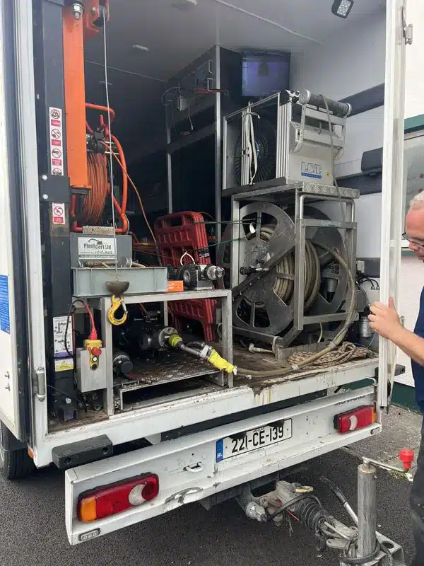 Robotic cutting and drain repair back of truck