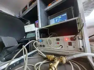 hydrostatic testing - pressure testing view of monitoring equipment in van