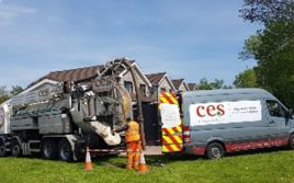 drain CCTV Survey taking place in Housing Estate